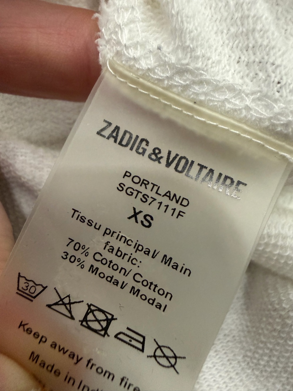 Zadig & Voltaire White Logo Graphic Top XS - Picture 3 of 6